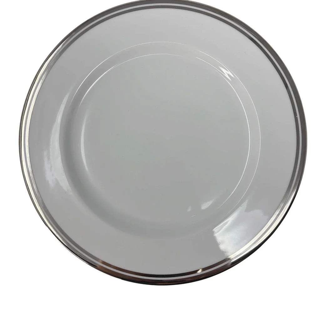 Royal Doulton Pure Platinum Dinner Salad Plates Set of 8 Fine Porcelain 2006